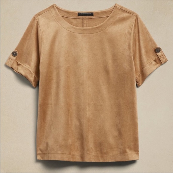 Banana Republic tan faux suede crew neck top - Picture 8 of 8